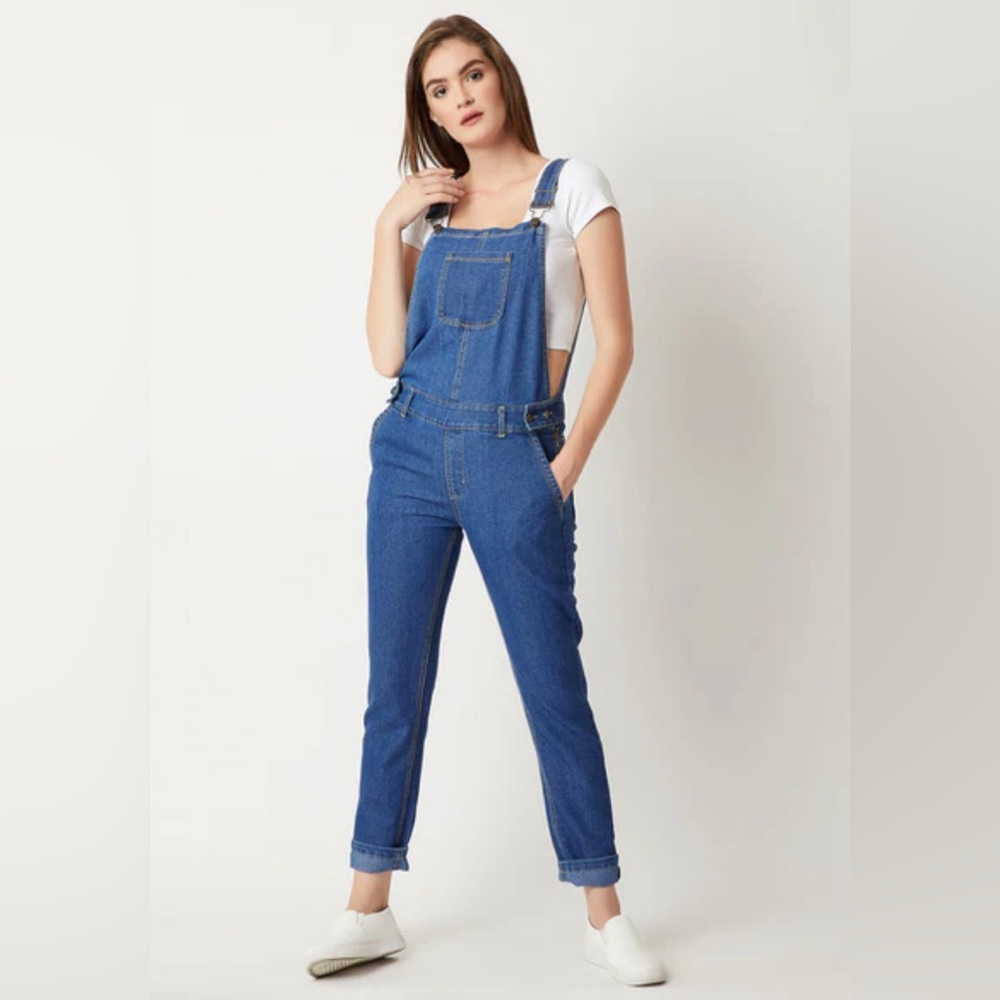 Miss Chase Full Length Blue Denim Overalls 32